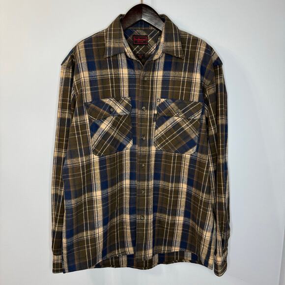 Five Brothers Flannel Shirt Plaid Flannel Shirt Casual Pockets Men's L - Picture 1 of 10